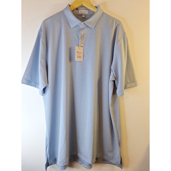 Peter Millar Blue Striped Polo Shirt - Picture 2 of 8